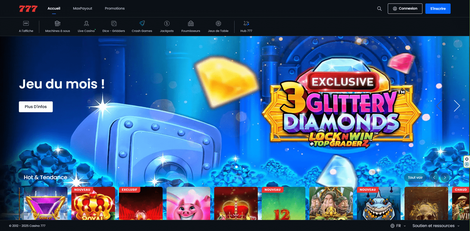 Page d'acceuil casino 777 pc