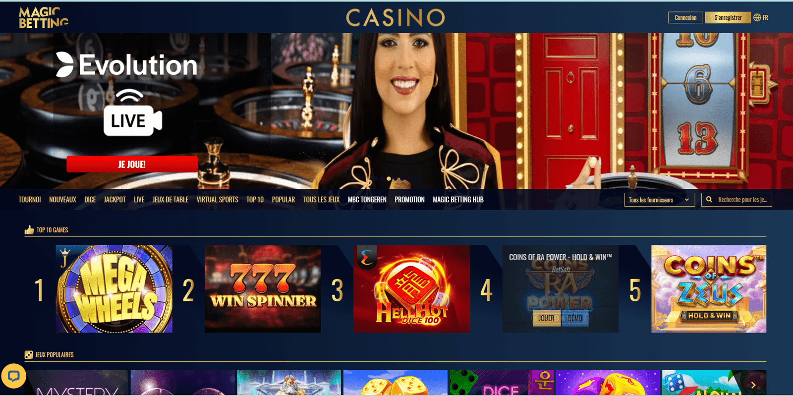 Page d'acceuil magic betting pc