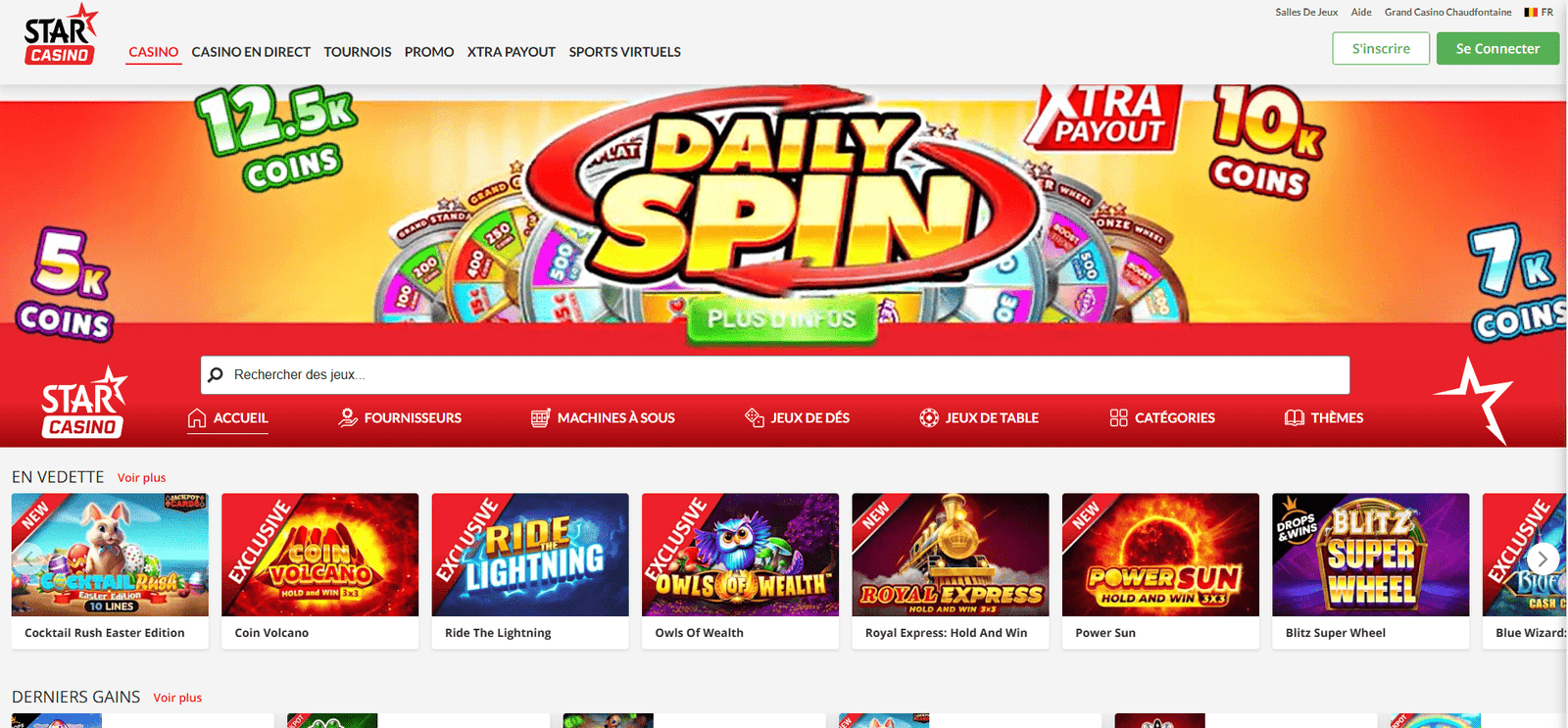 Page d'acceuil starcasino pc